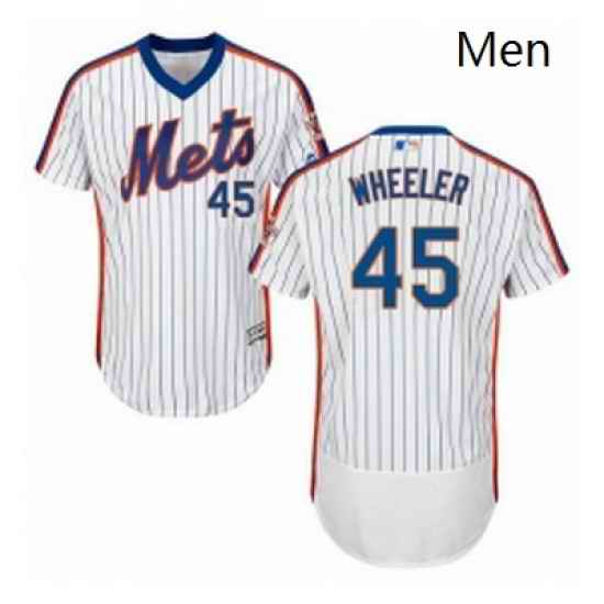 Mens Majestic New York Mets 45 Zack Wheeler White Alternate Flex Base Authentic Collection MLB Jersey
